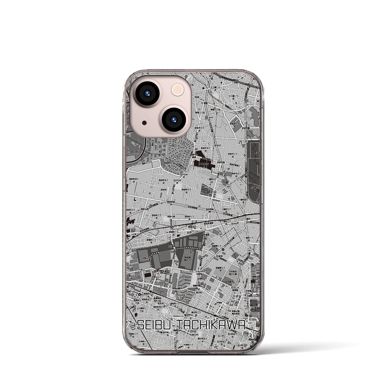 【西武立川(東京都)】地図柄iPhoneケース(クリアタイプ)