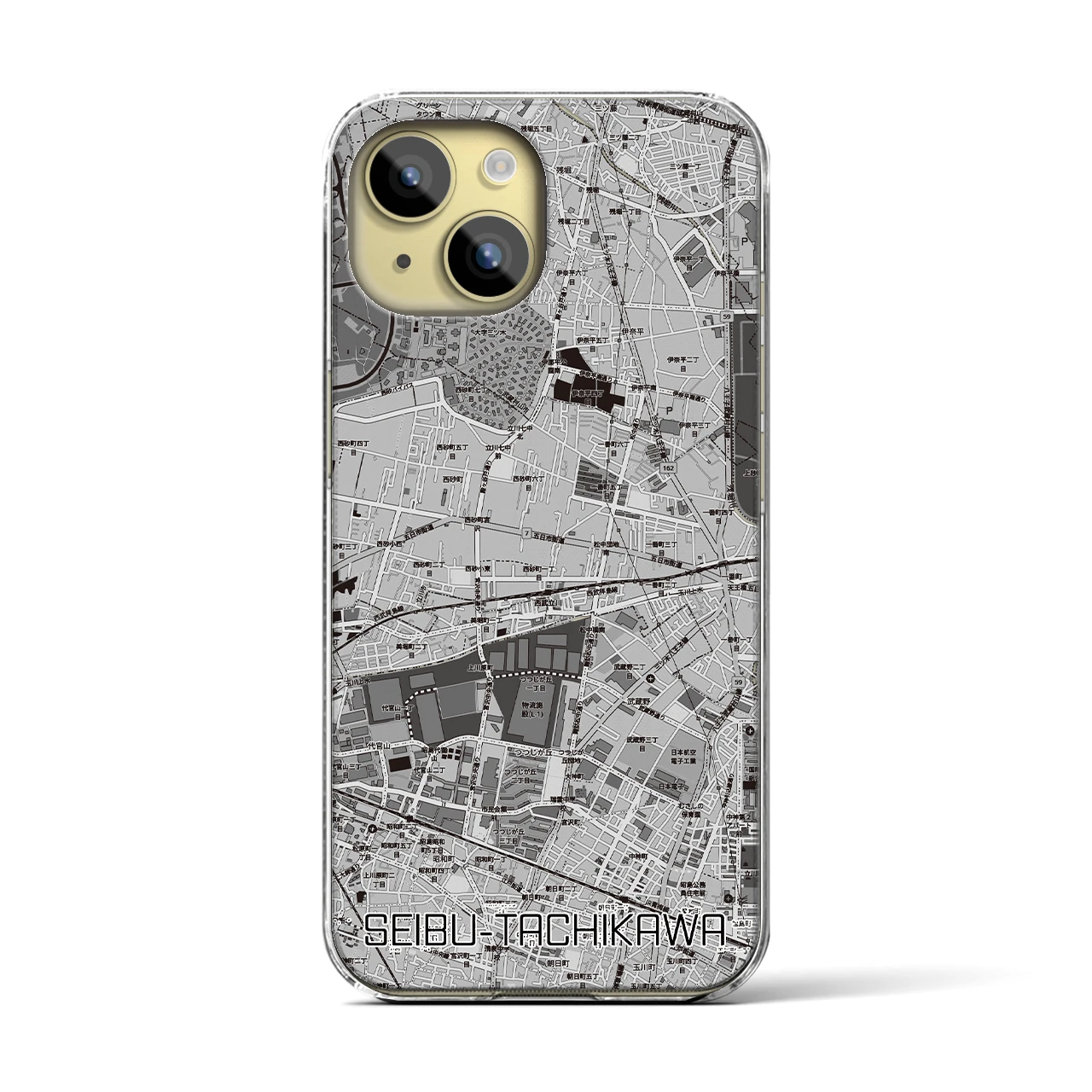 【西武立川(東京都)】地図柄iPhoneケース(クリアタイプ)