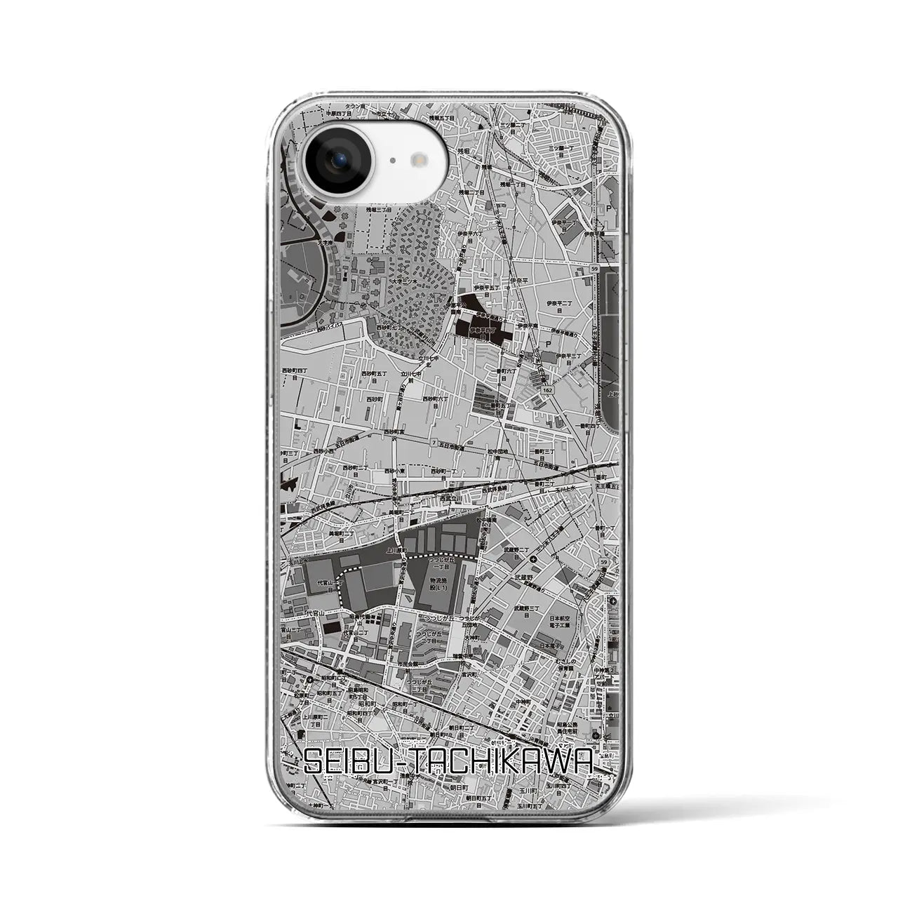 【西武立川(東京都)】地図柄iPhoneケース(クリアタイプ)