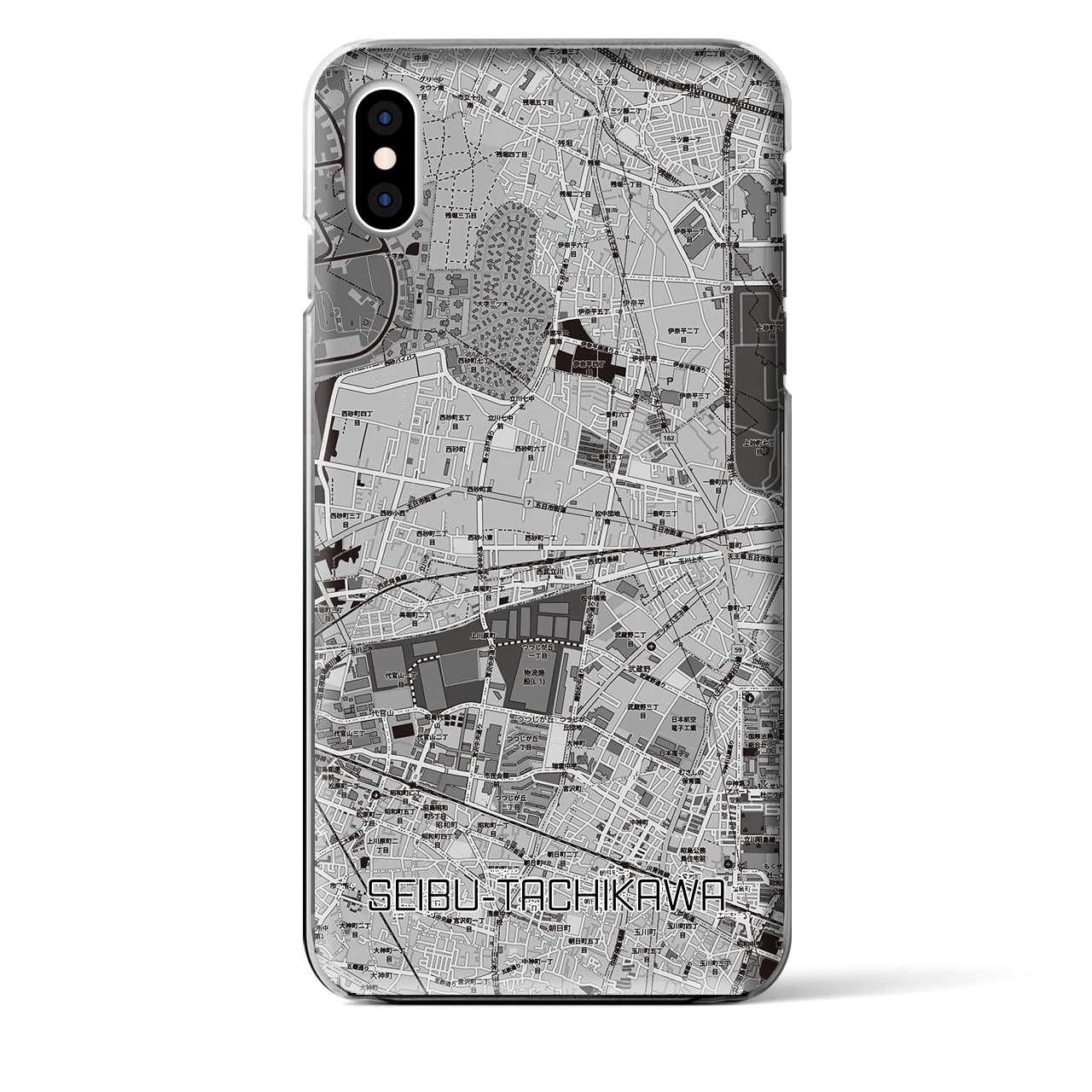 【西武立川(東京都)】地図柄iPhoneケース(クリアタイプ)