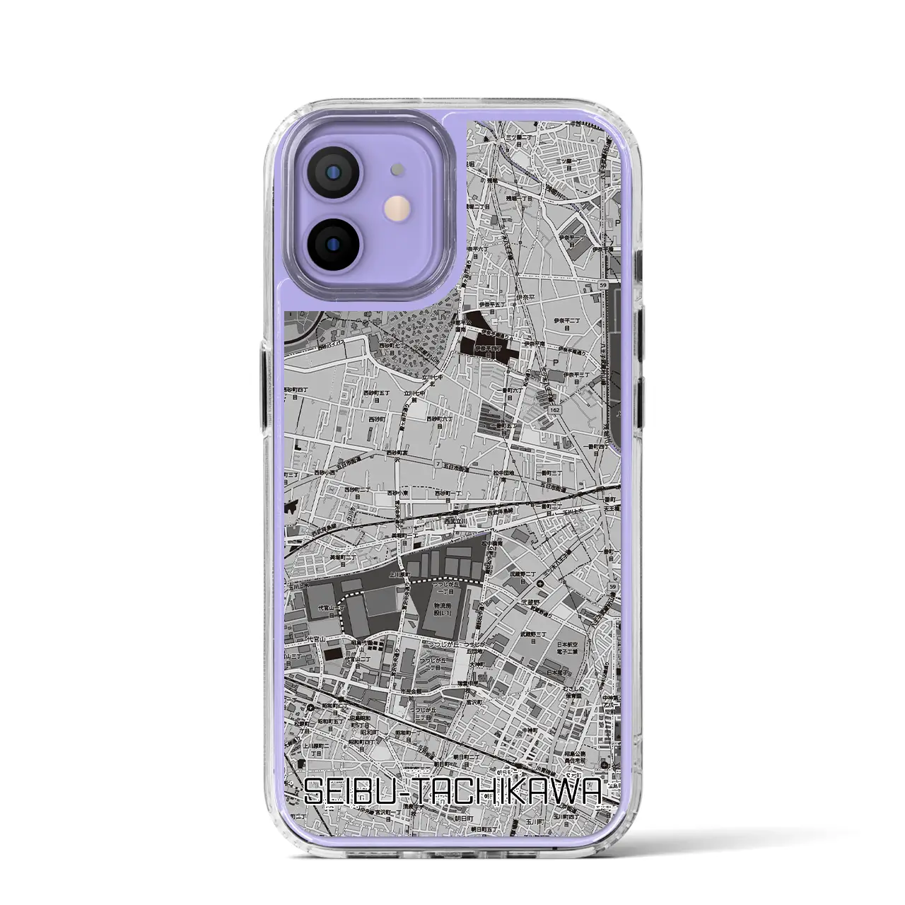 【西武立川(東京都)】地図柄iPhoneケース(MagSafeタイプ)