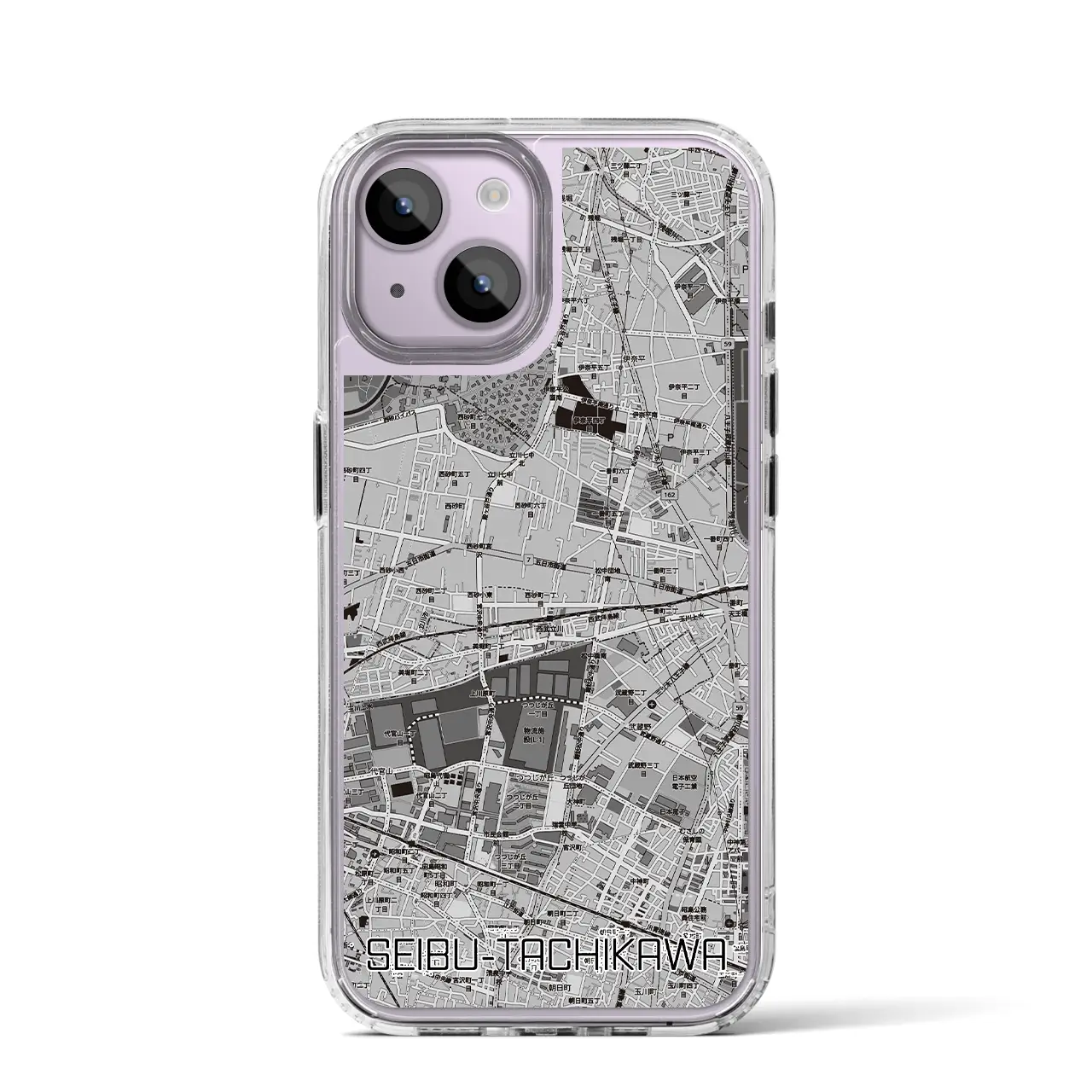 【西武立川(東京都)】地図柄iPhoneケース(MagSafeタイプ)