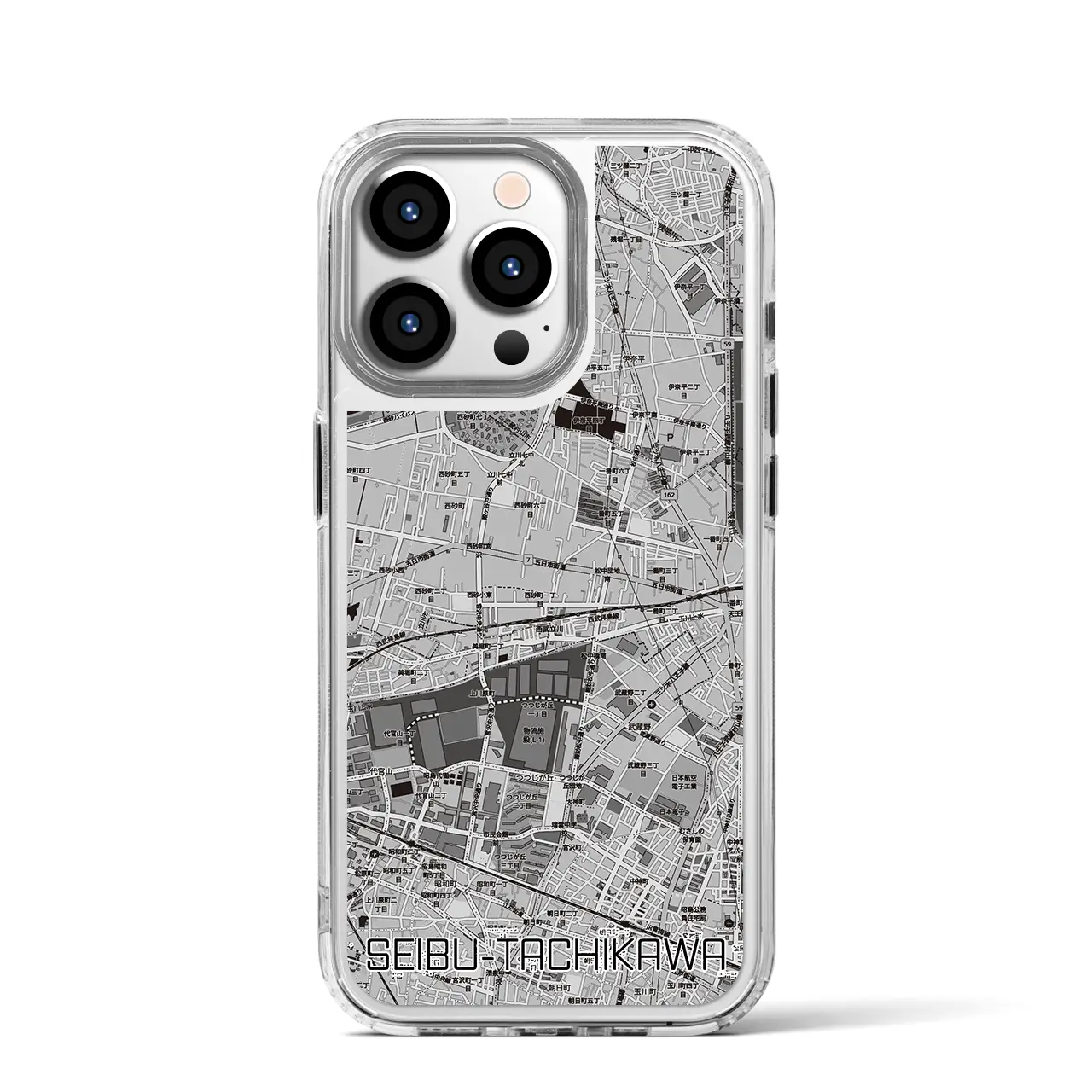 【西武立川(東京都)】地図柄iPhoneケース(MagSafeタイプ)