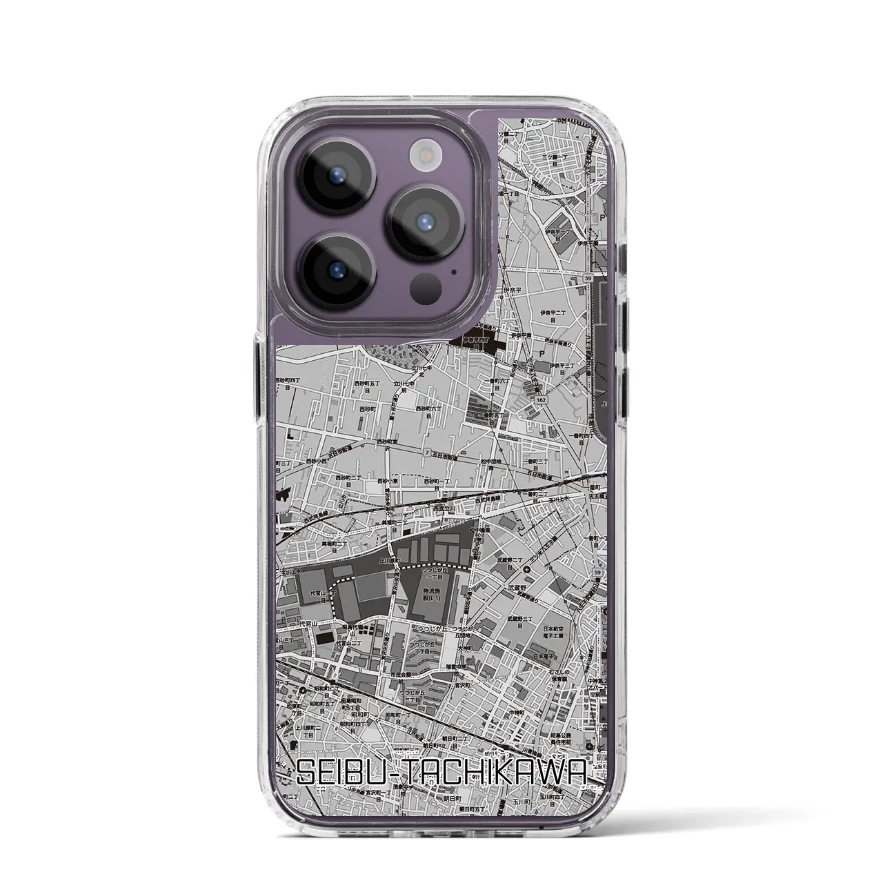 【西武立川(東京都)】地図柄iPhoneケース(MagSafeタイプ)