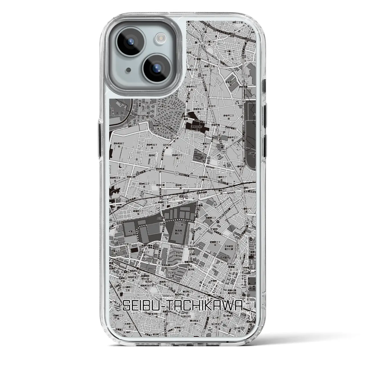 【西武立川(東京都)】地図柄iPhoneケース(MagSafeタイプ)