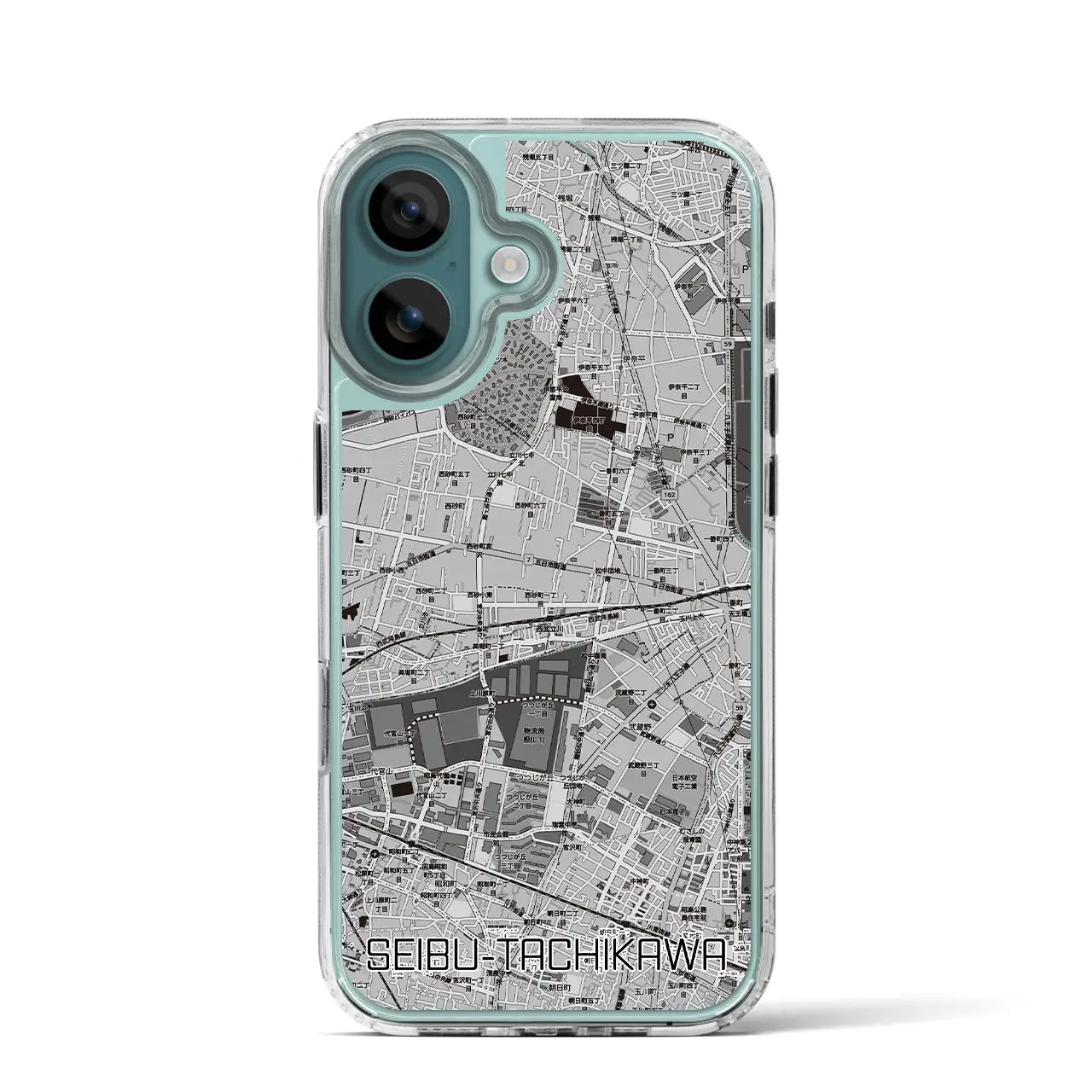 【西武立川(東京都)】地図柄iPhoneケース(MagSafeタイプ)