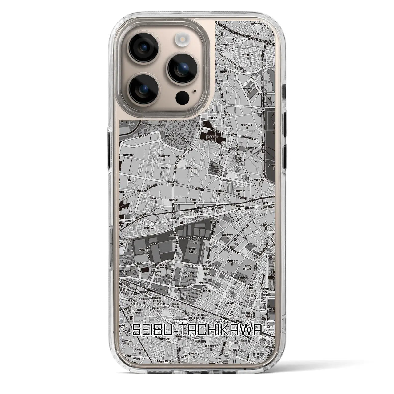 【西武立川(東京都)】地図柄iPhoneケース(MagSafeタイプ)