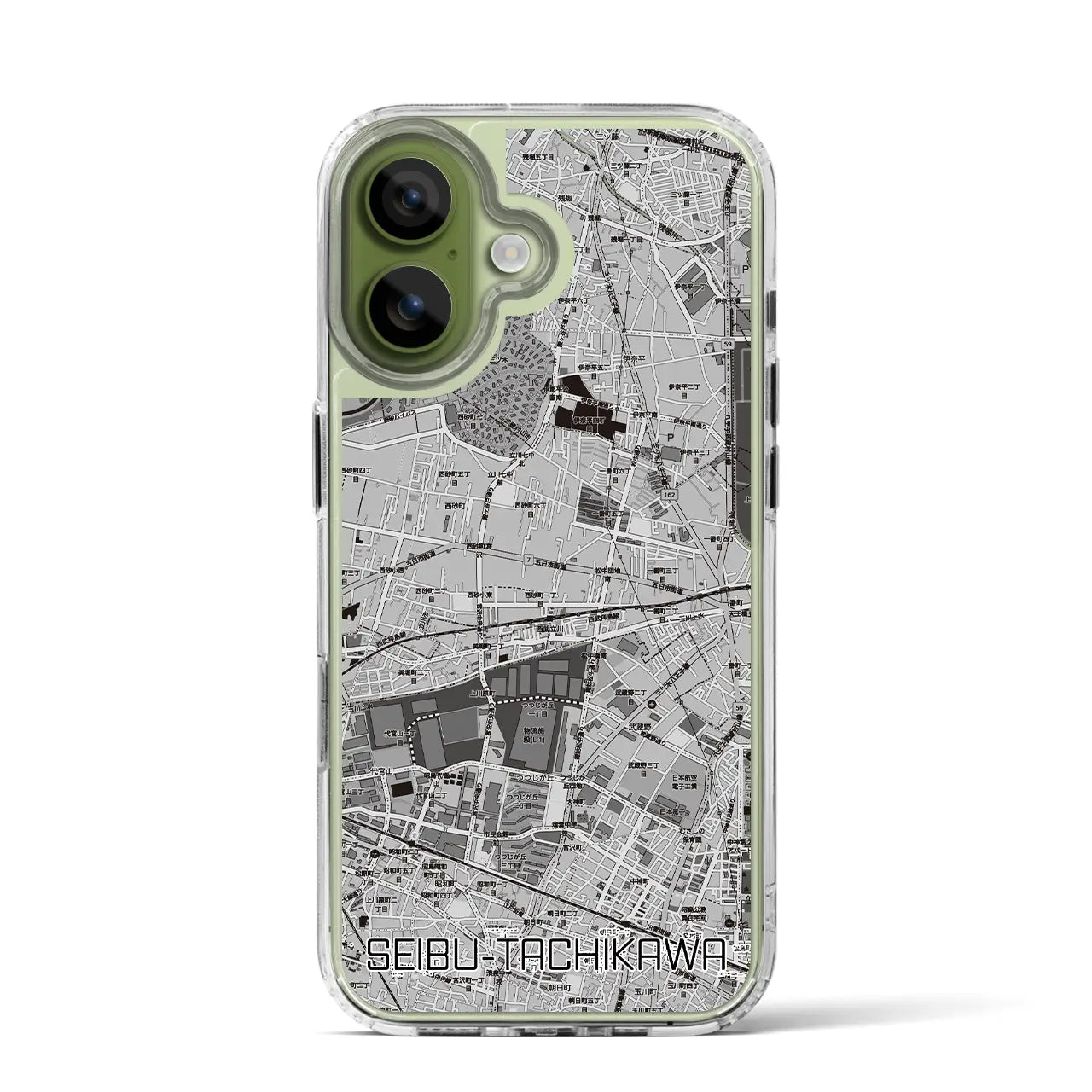 【西武立川(東京都)】地図柄iPhoneケース(MagSafeタイプ)