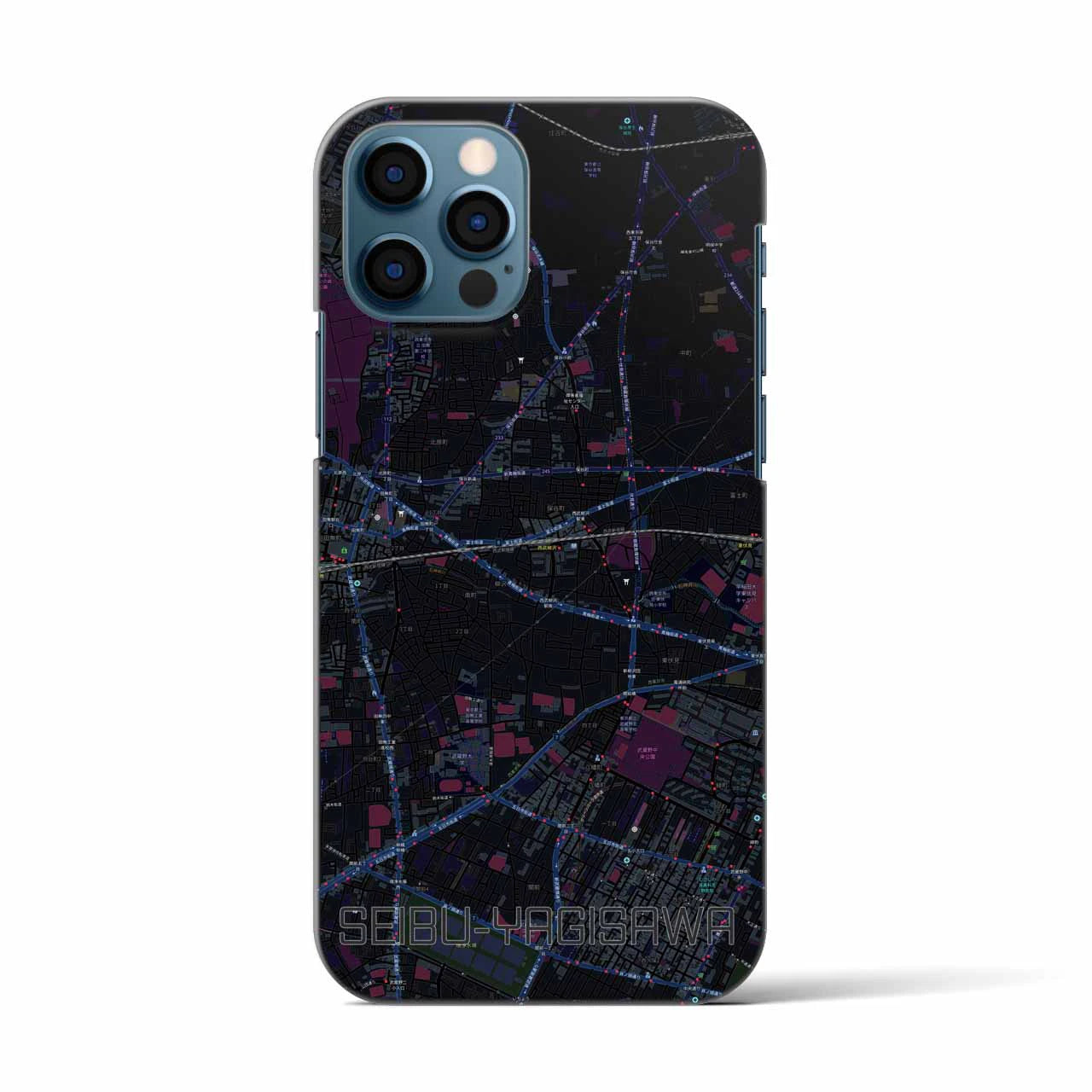 【西武柳沢(東京都)】地図柄iPhoneケース(バックカバータイプ)