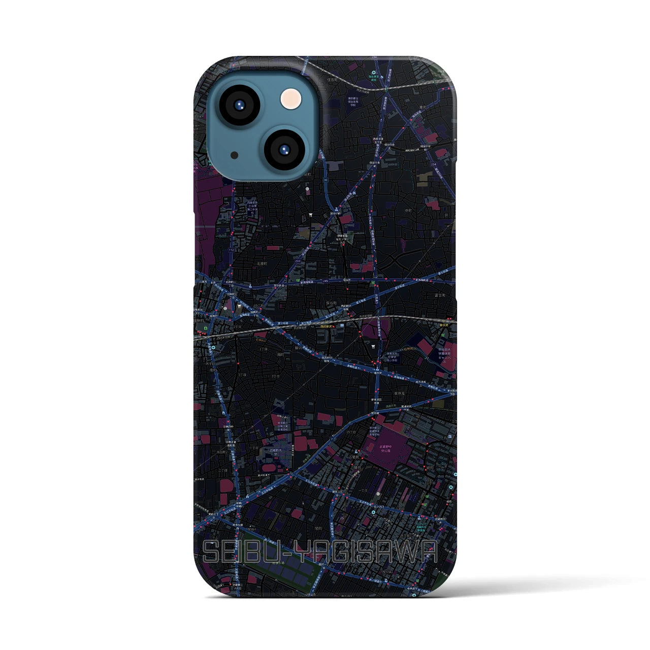 【西武柳沢(東京都)】地図柄iPhoneケース(バックカバータイプ)