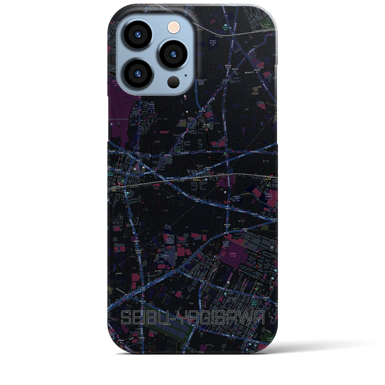 【西武柳沢(東京都)】地図柄iPhoneケース(バックカバータイプ)