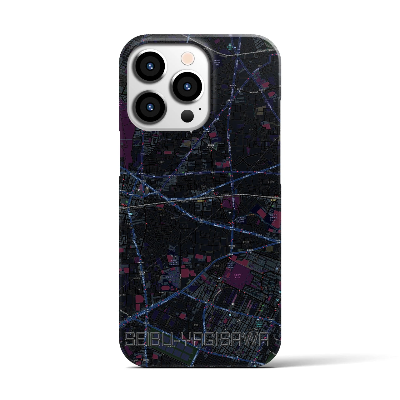 【西武柳沢(東京都)】地図柄iPhoneケース(バックカバータイプ)
