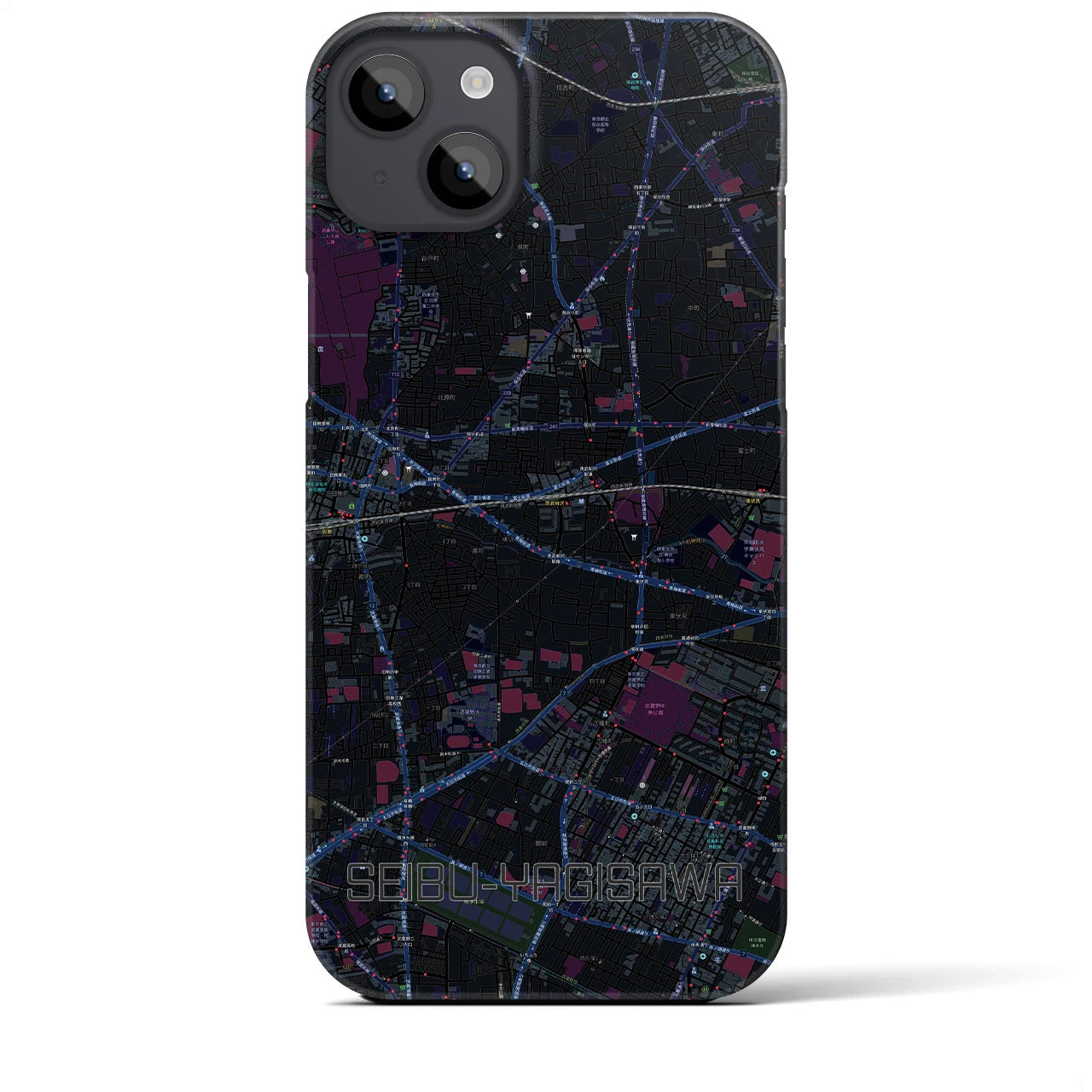 【西武柳沢(東京都)】地図柄iPhoneケース(バックカバータイプ)