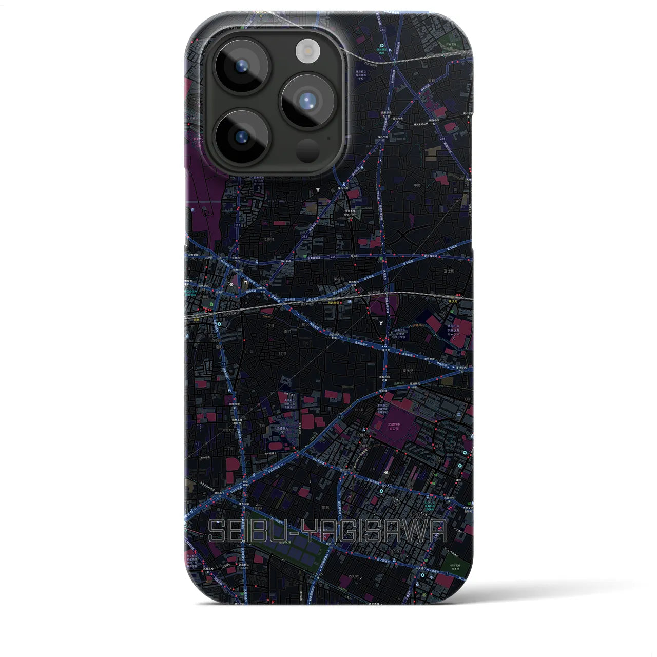 【西武柳沢(東京都)】地図柄iPhoneケース(バックカバータイプ)