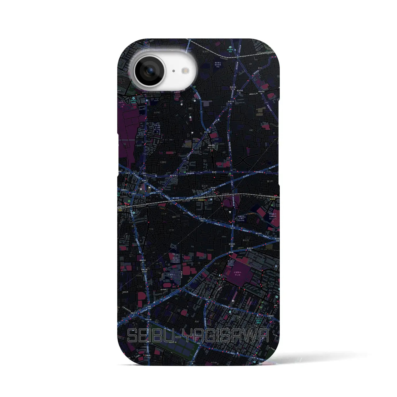 【西武柳沢(東京都)】地図柄iPhoneケース(バックカバータイプ)