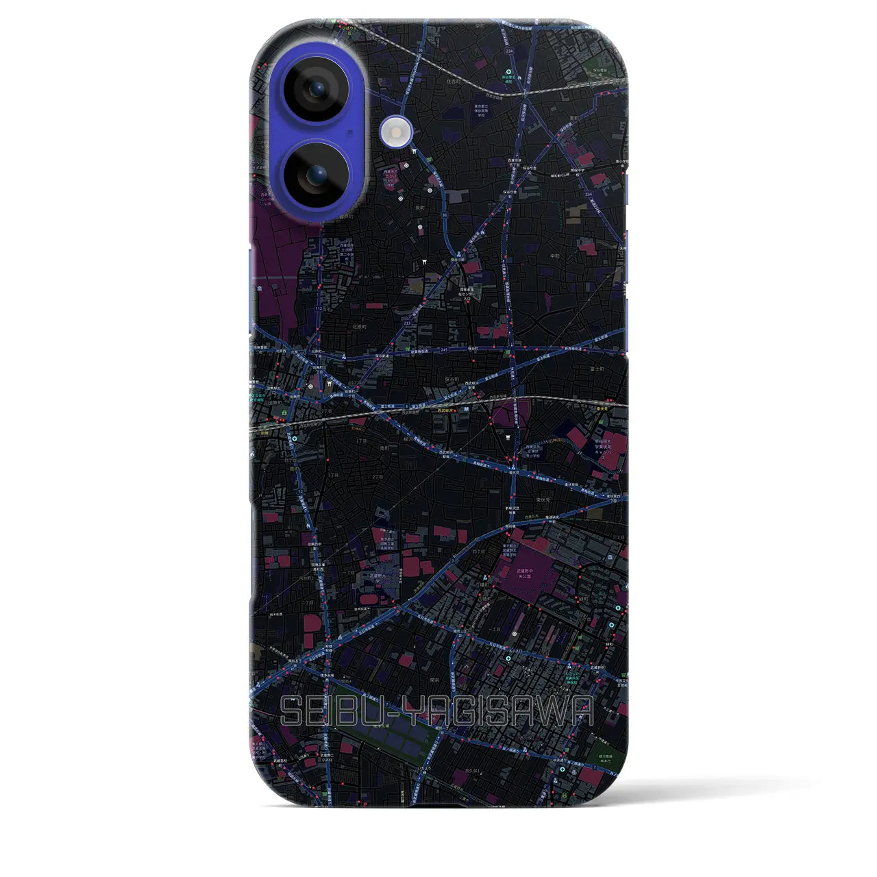 【西武柳沢(東京都)】地図柄iPhoneケース(バックカバータイプ)