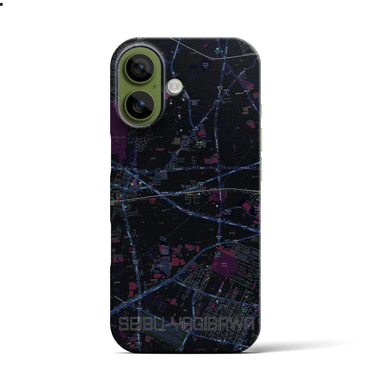 【西武柳沢(東京都)】地図柄iPhoneケース(バックカバータイプ)