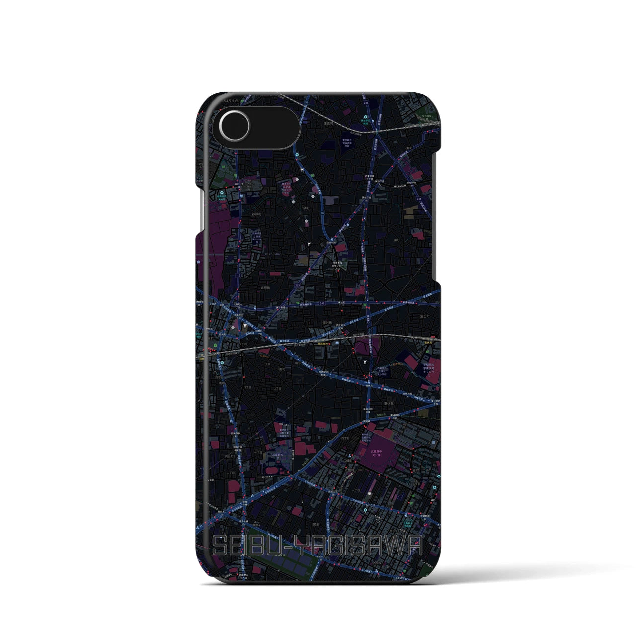 【西武柳沢(東京都)】地図柄iPhoneケース(バックカバータイプ)