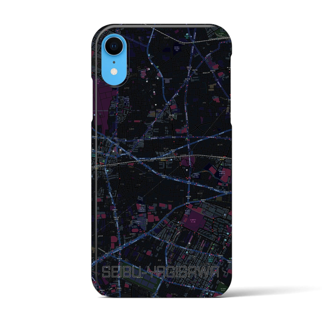 【西武柳沢(東京都)】地図柄iPhoneケース(バックカバータイプ)