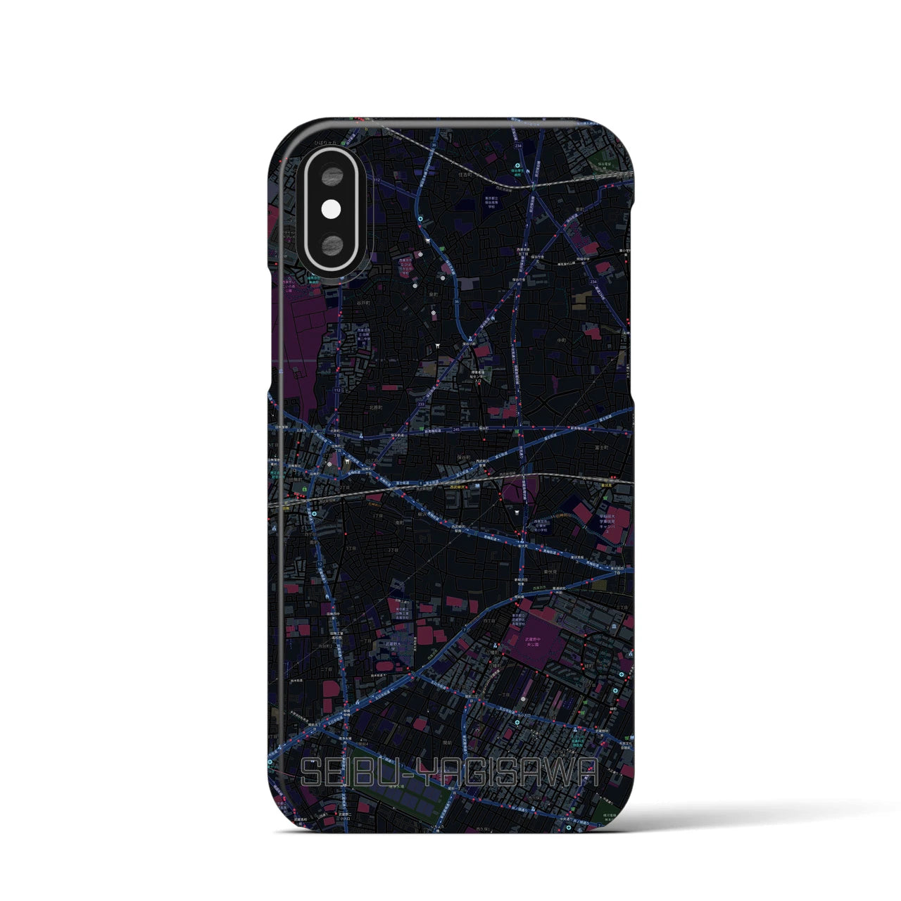 【西武柳沢(東京都)】地図柄iPhoneケース(バックカバータイプ)