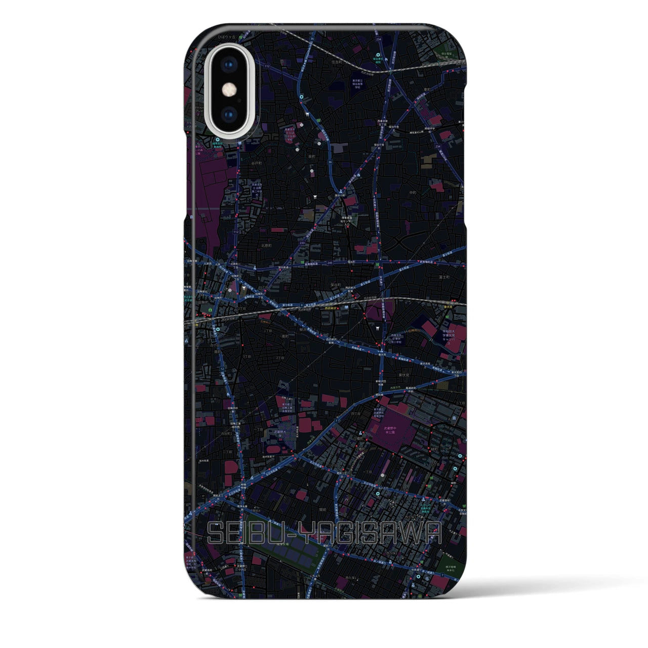 【西武柳沢(東京都)】地図柄iPhoneケース(バックカバータイプ)