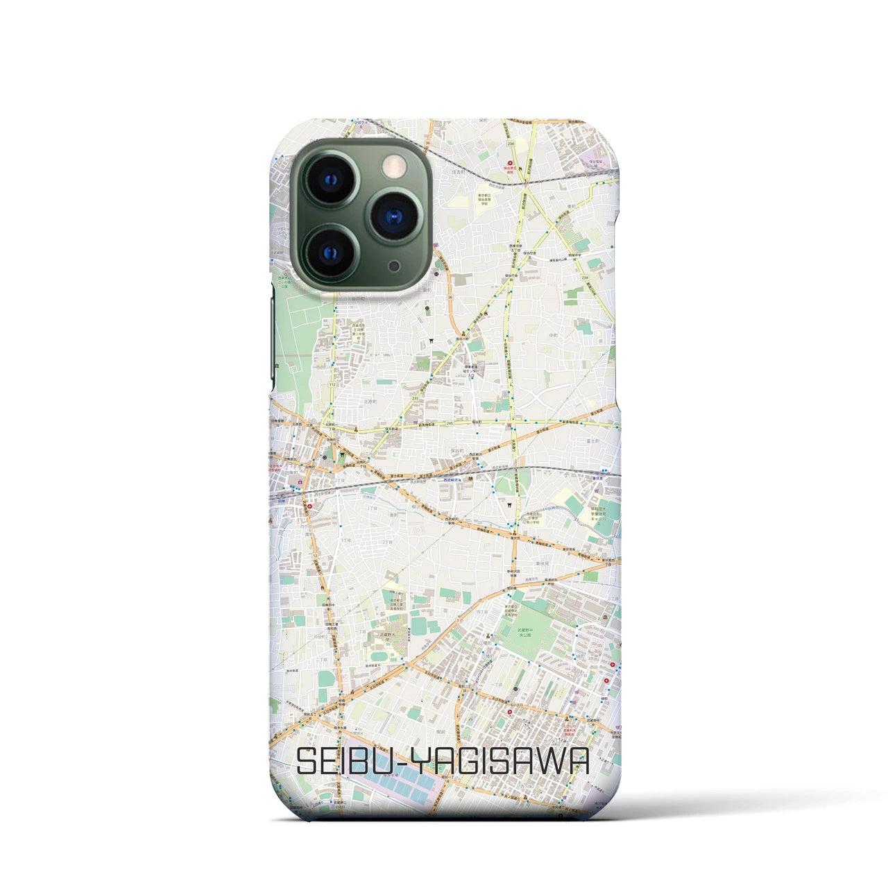 【西武柳沢(東京都)】地図柄iPhoneケース(バックカバータイプ)