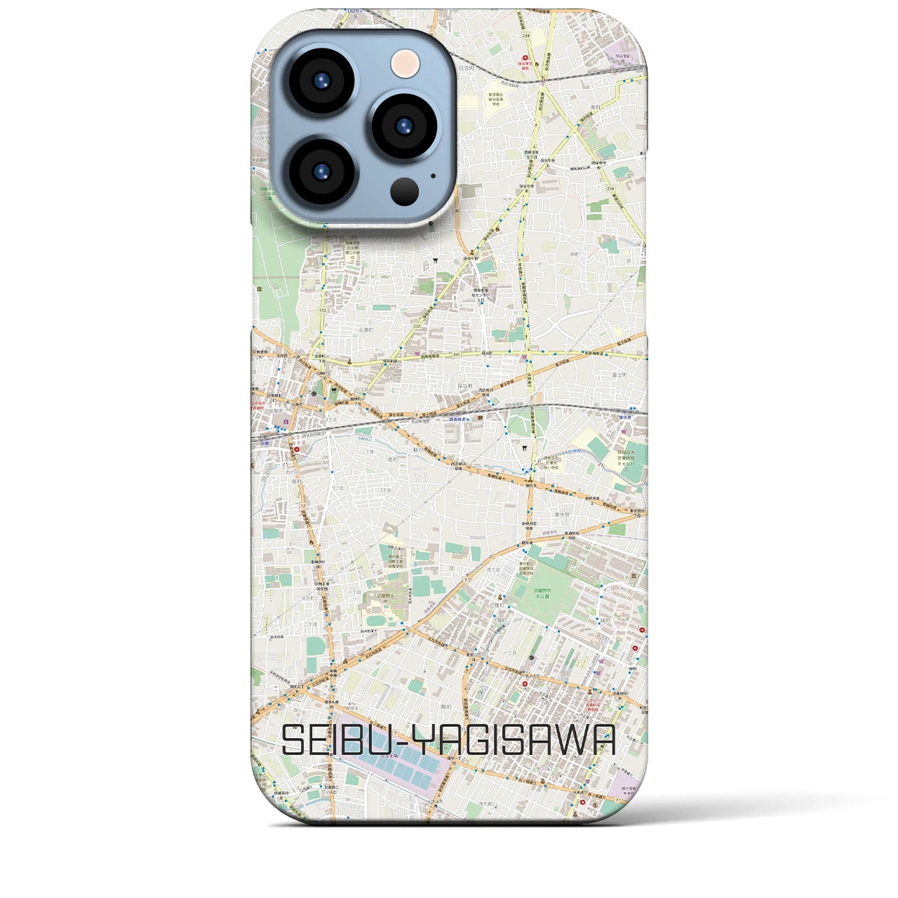 【西武柳沢(東京都)】地図柄iPhoneケース(バックカバータイプ)