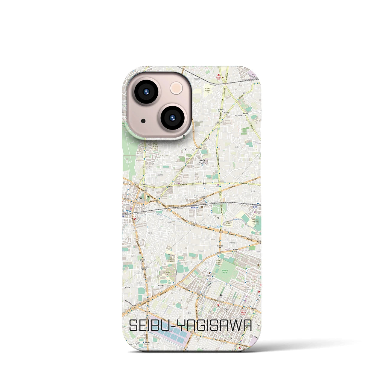 【西武柳沢(東京都)】地図柄iPhoneケース(バックカバータイプ)