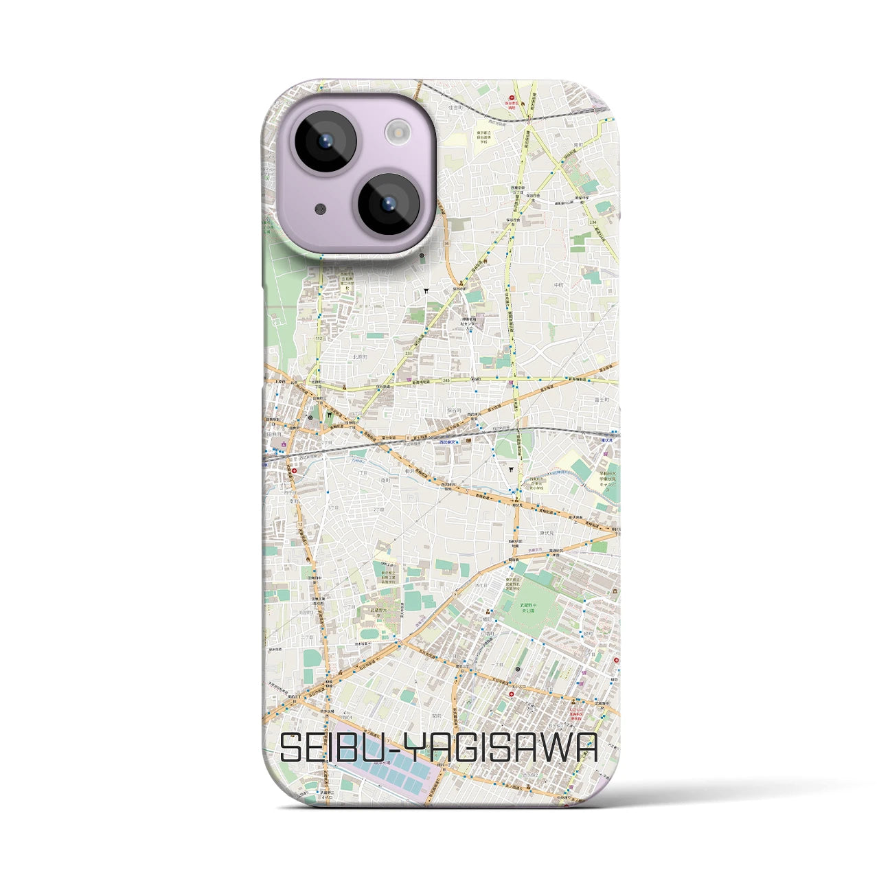 【西武柳沢(東京都)】地図柄iPhoneケース(バックカバータイプ)