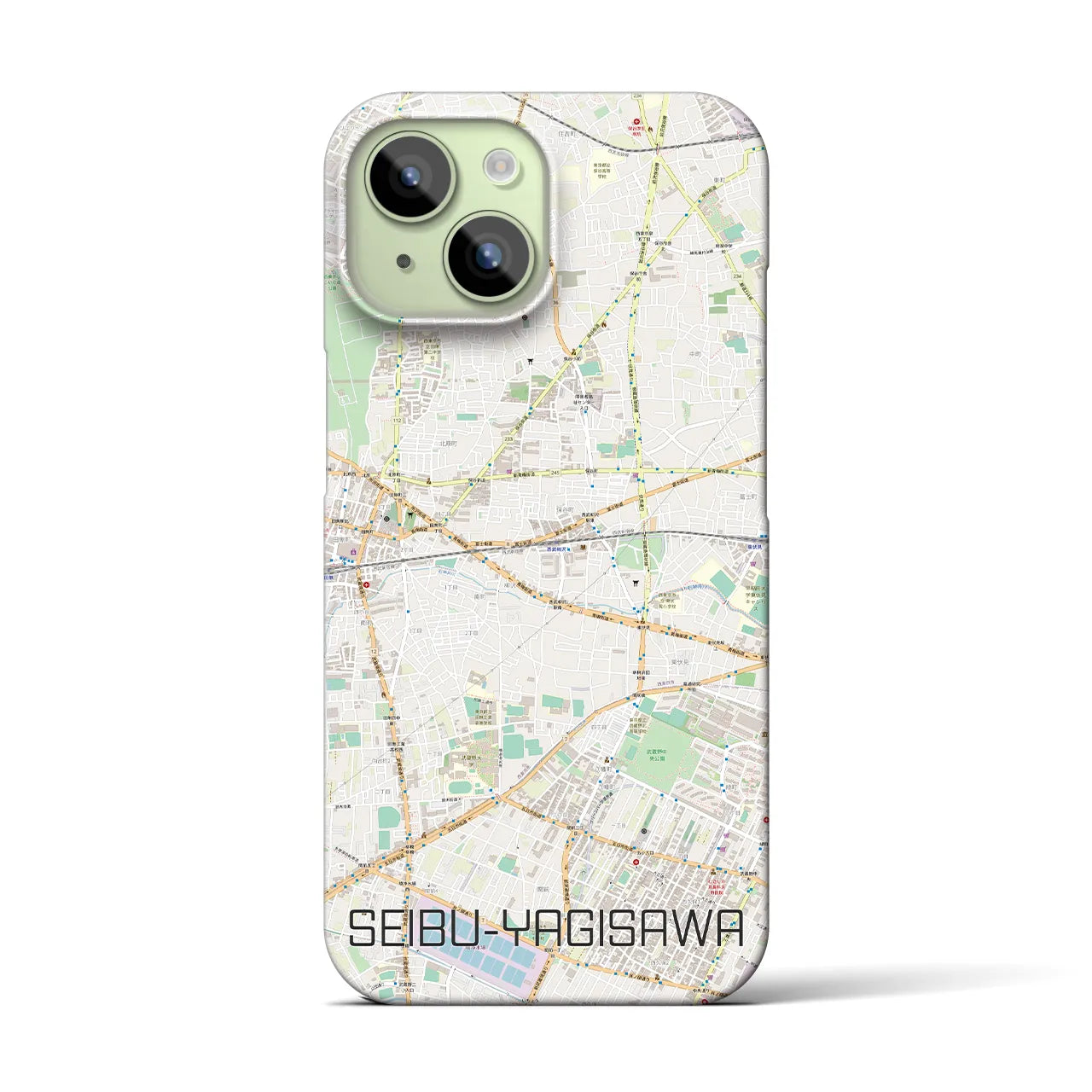 【西武柳沢(東京都)】地図柄iPhoneケース(バックカバータイプ)