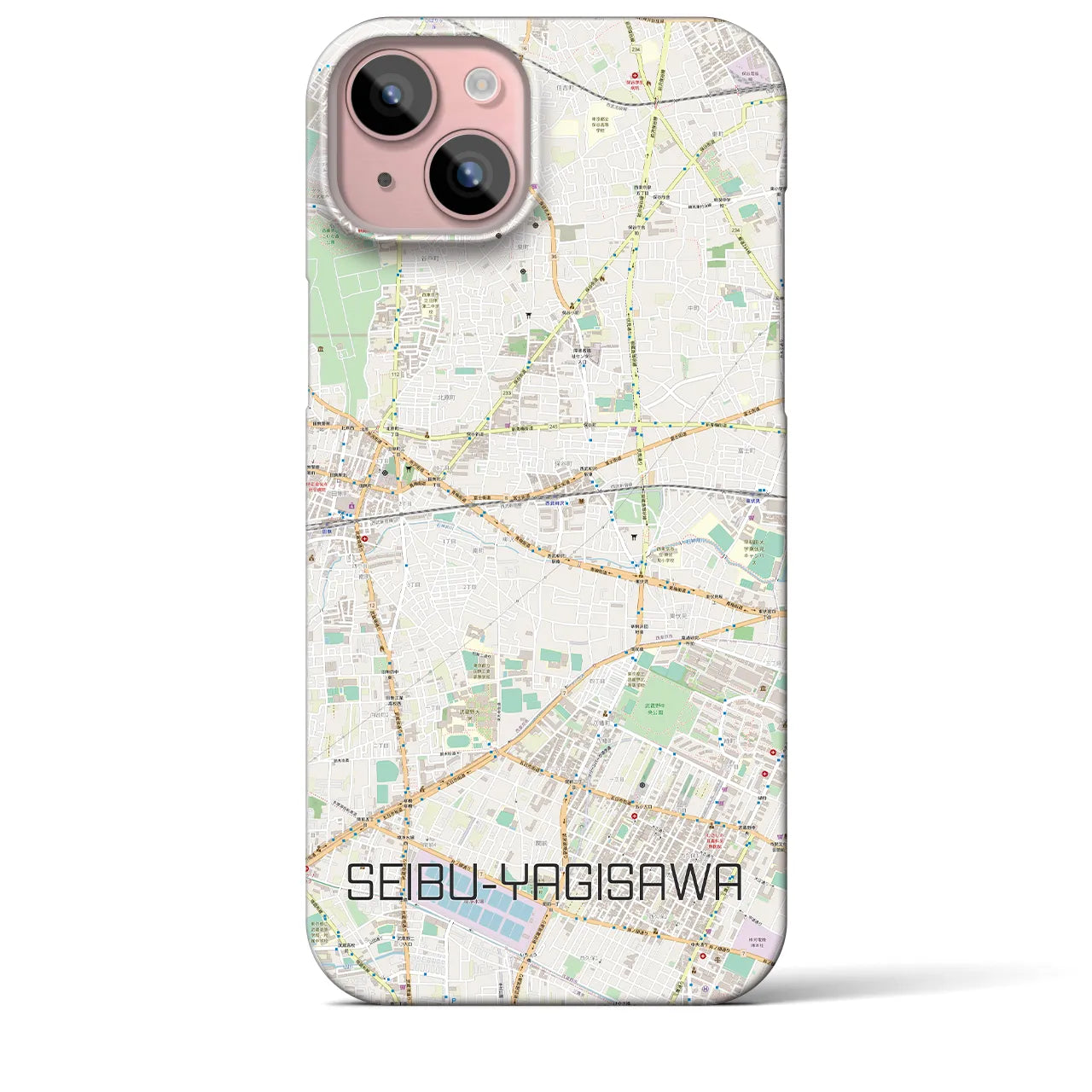 【西武柳沢(東京都)】地図柄iPhoneケース(バックカバータイプ)