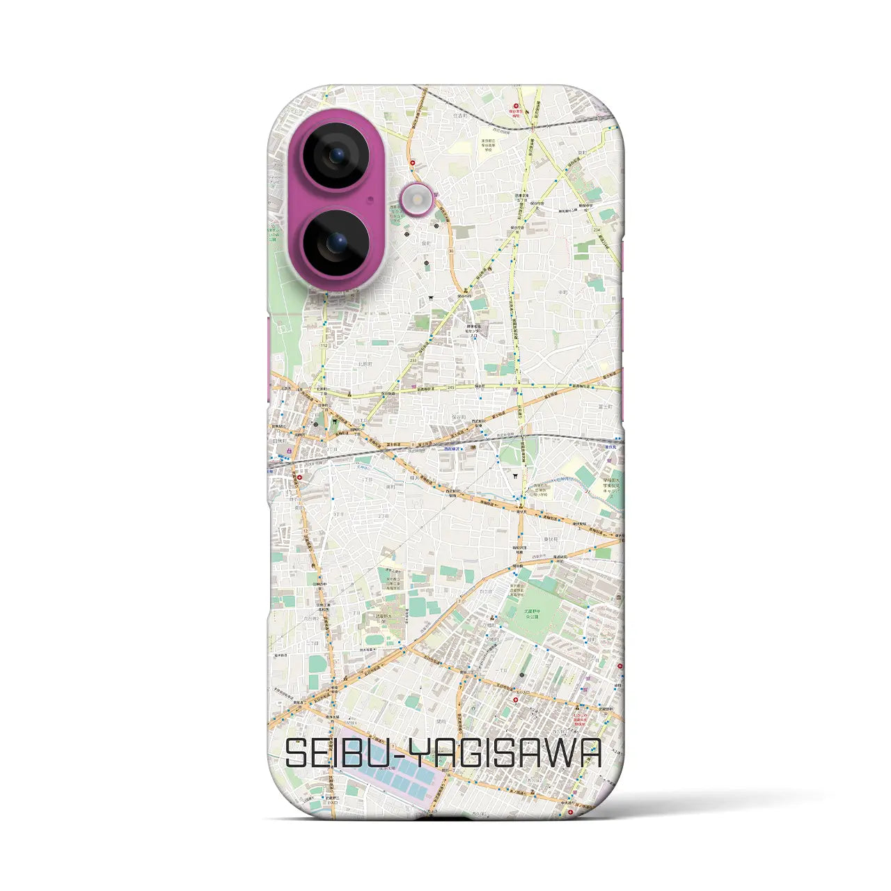 【西武柳沢(東京都)】地図柄iPhoneケース(バックカバータイプ)