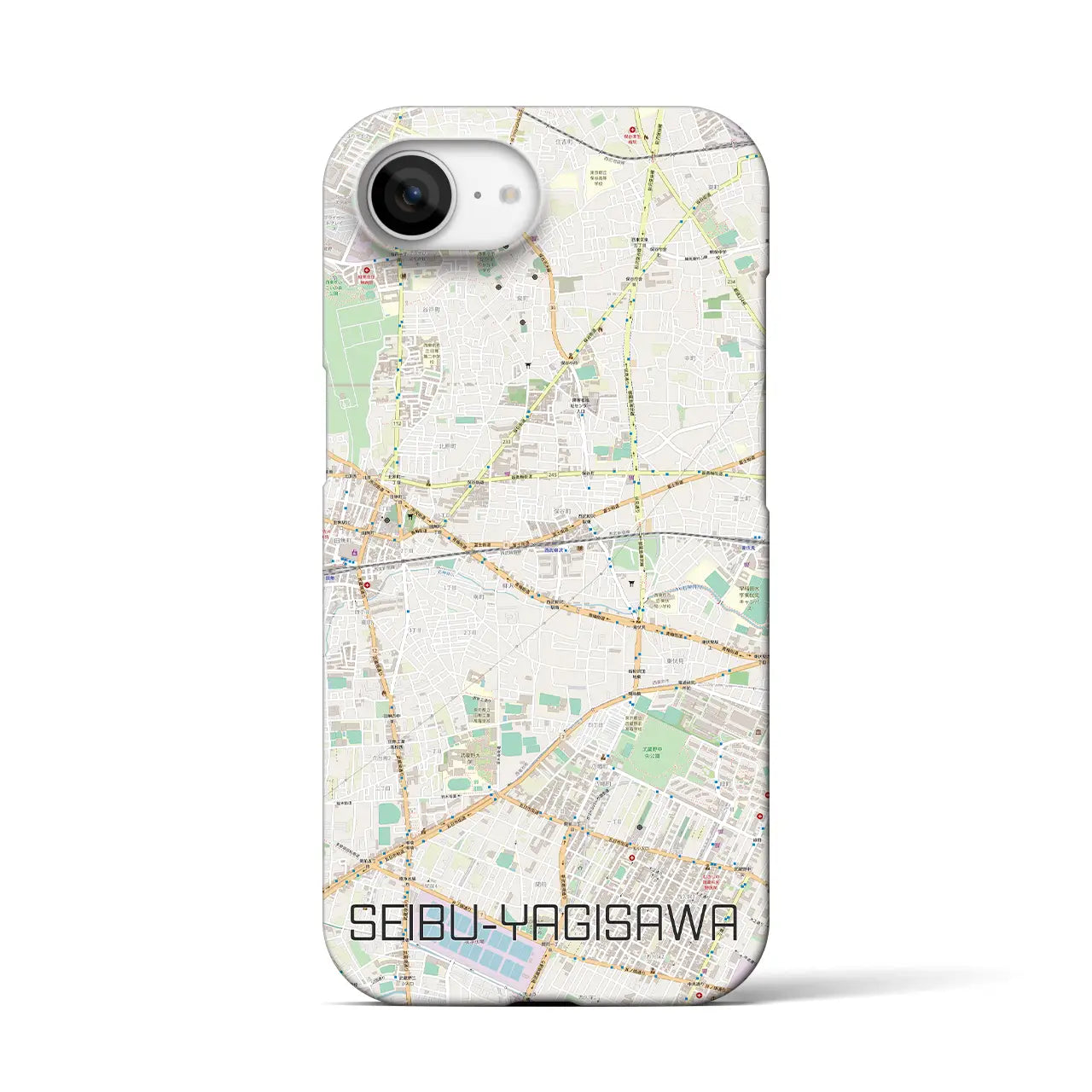 【西武柳沢(東京都)】地図柄iPhoneケース(バックカバータイプ)