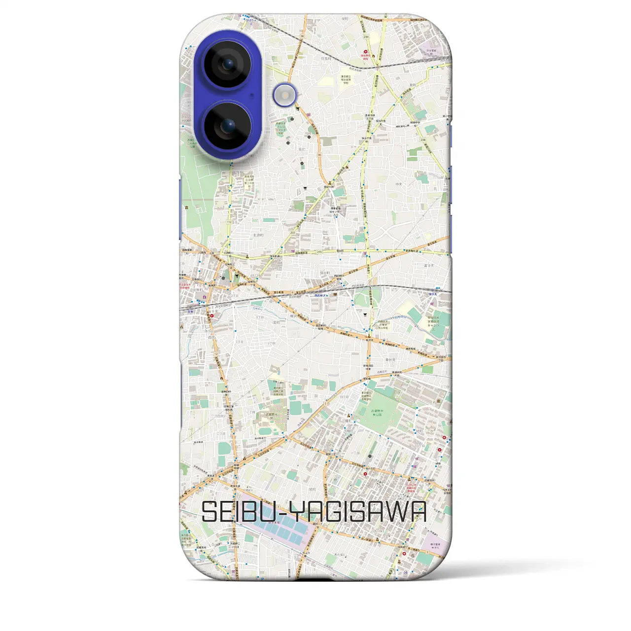 【西武柳沢(東京都)】地図柄iPhoneケース(バックカバータイプ)ナチュラル・iPhone 16 Pro Max 用