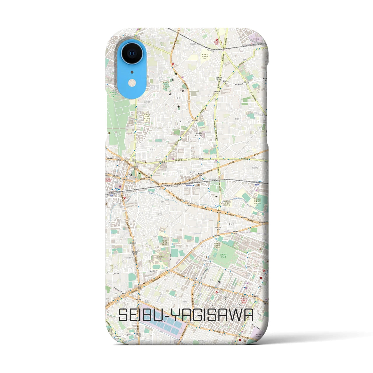 【西武柳沢(東京都)】地図柄iPhoneケース(バックカバータイプ)