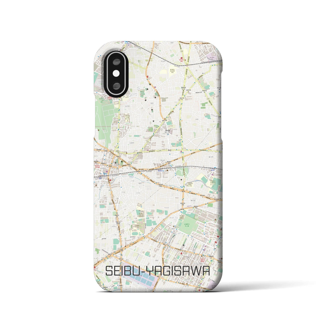 【西武柳沢(東京都)】地図柄iPhoneケース(バックカバータイプ)