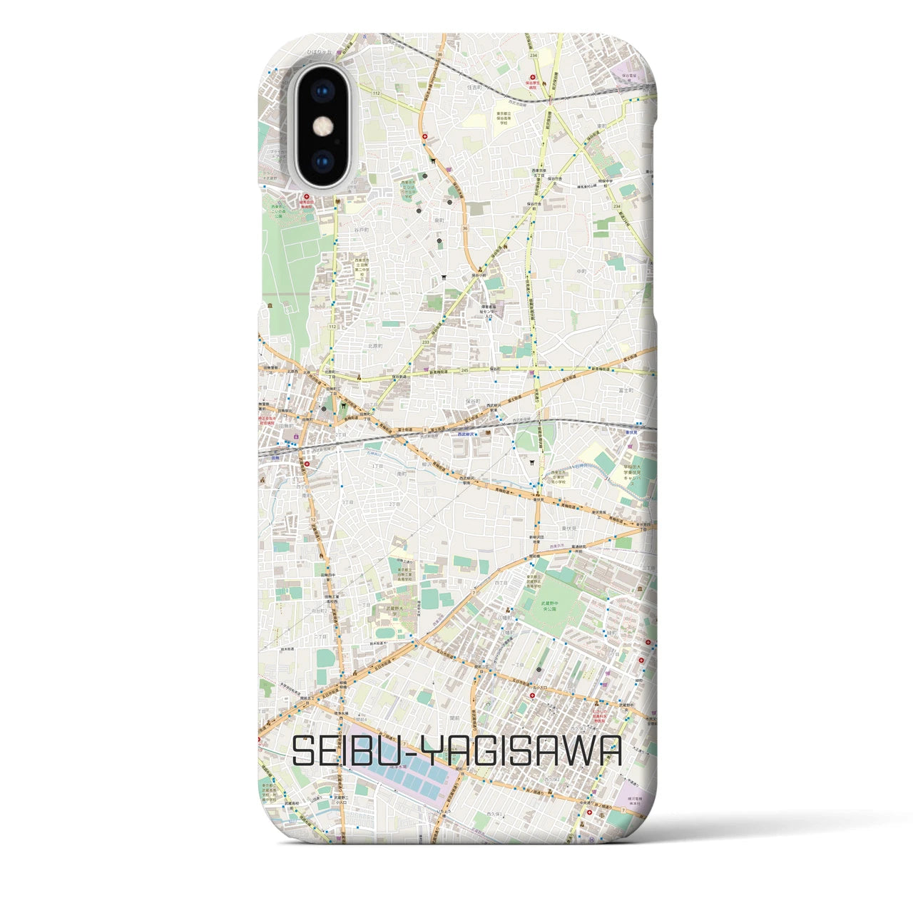【西武柳沢(東京都)】地図柄iPhoneケース(バックカバータイプ)