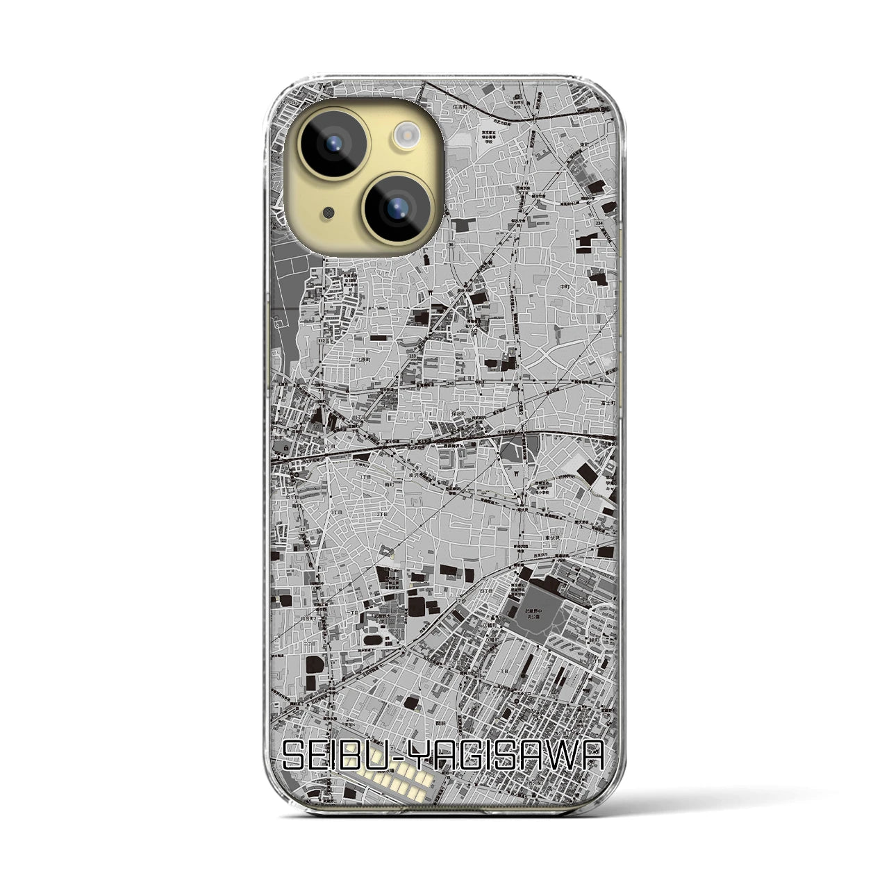 【西武柳沢(東京都)】地図柄iPhoneケース(クリアタイプ)