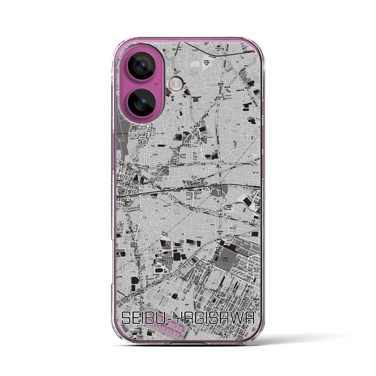 【西武柳沢(東京都)】地図柄iPhoneケース(クリアタイプ)