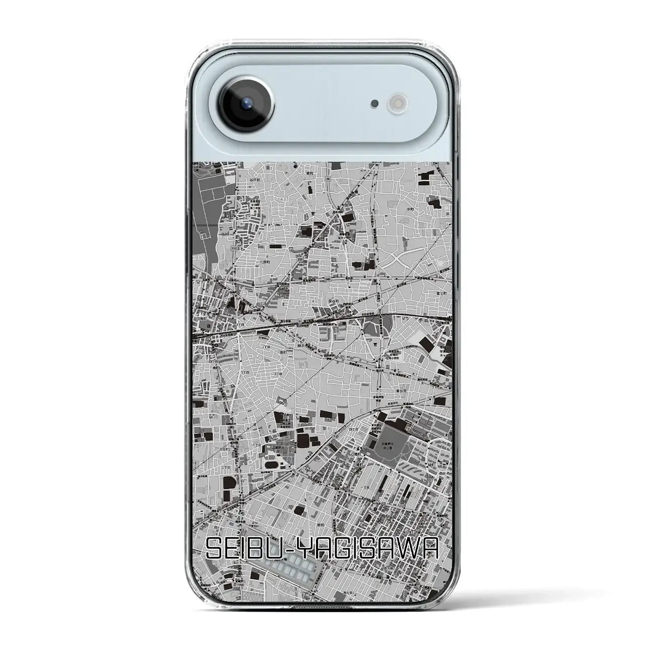 【西武柳沢(東京都)】地図柄iPhoneケース(クリアタイプ)モノトーン・iPhone 17 Pro Max 用