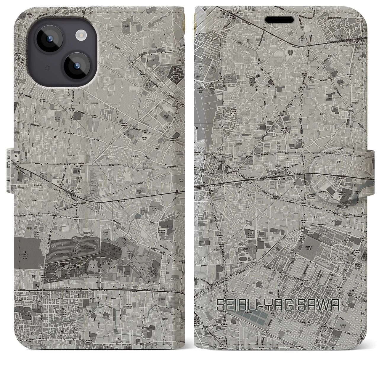 【西武柳沢(東京都)】地図柄iPhoneケース(手帳タイプ)