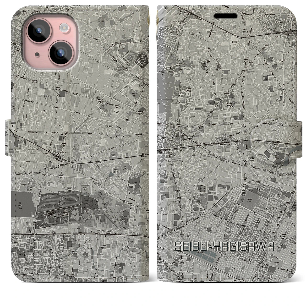 【西武柳沢(東京都)】地図柄iPhoneケース(手帳タイプ)