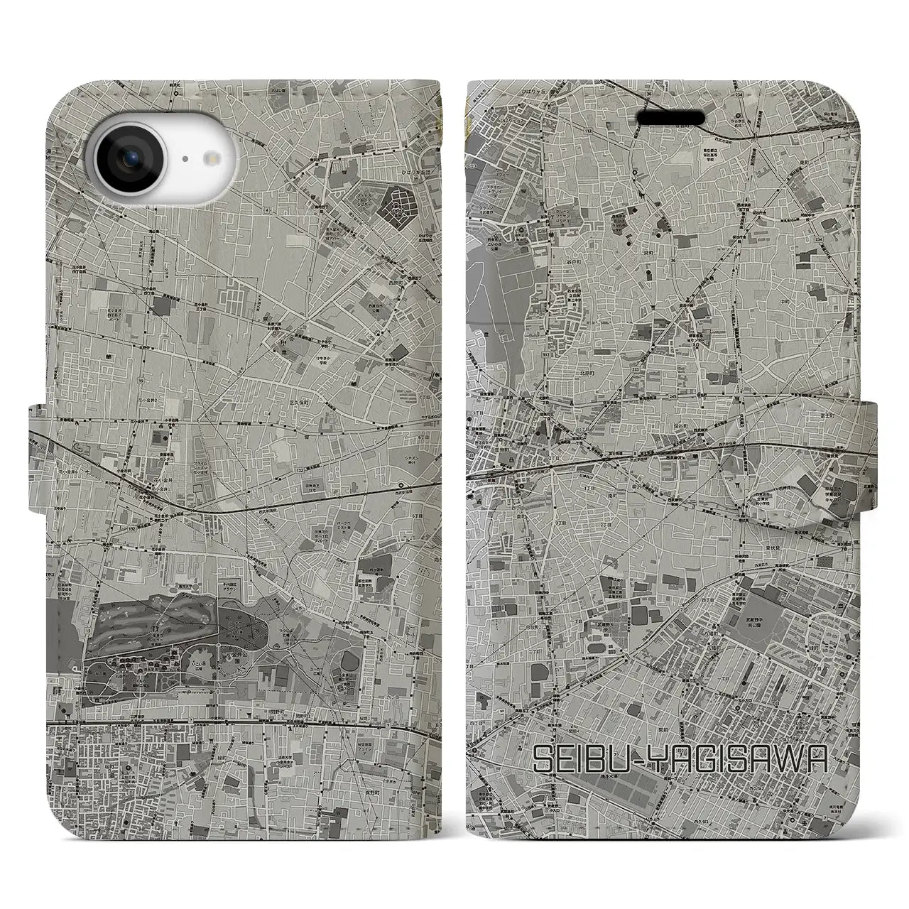 【西武柳沢(東京都)】地図柄iPhoneケース(手帳タイプ)