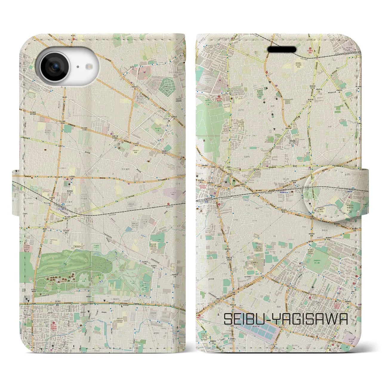 【西武柳沢(東京都)】地図柄iPhoneケース(手帳タイプ)