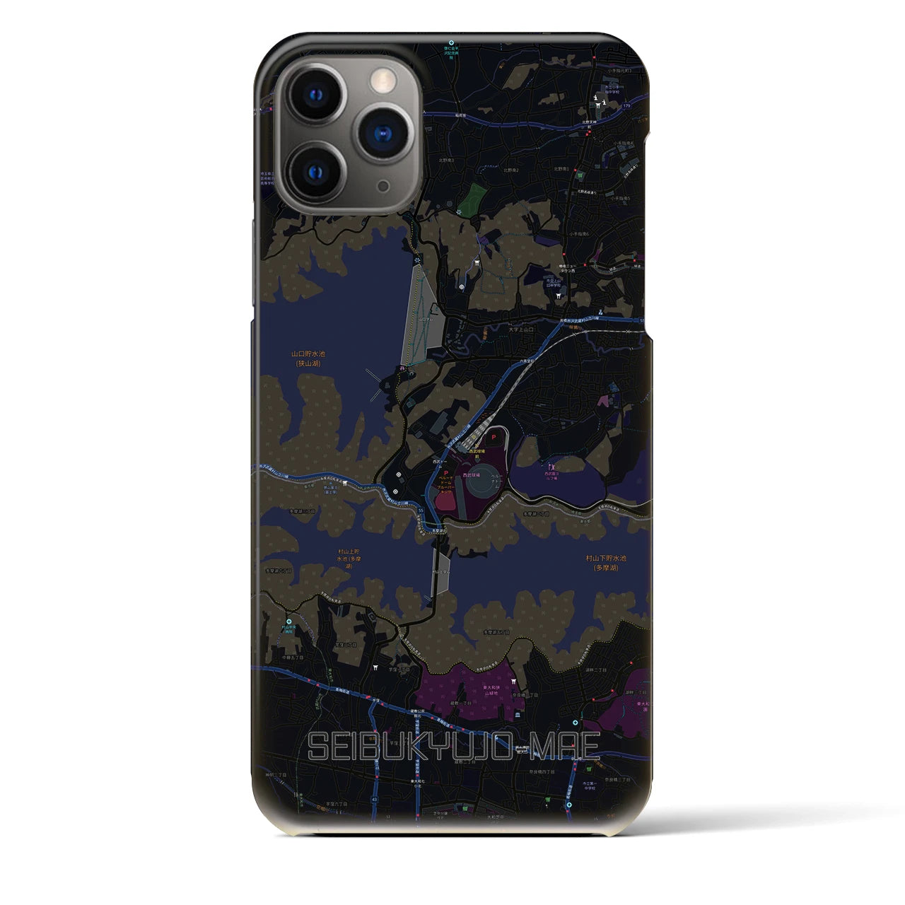 【西武球場前(埼玉県)】地図柄iPhoneケース(バックカバータイプ)