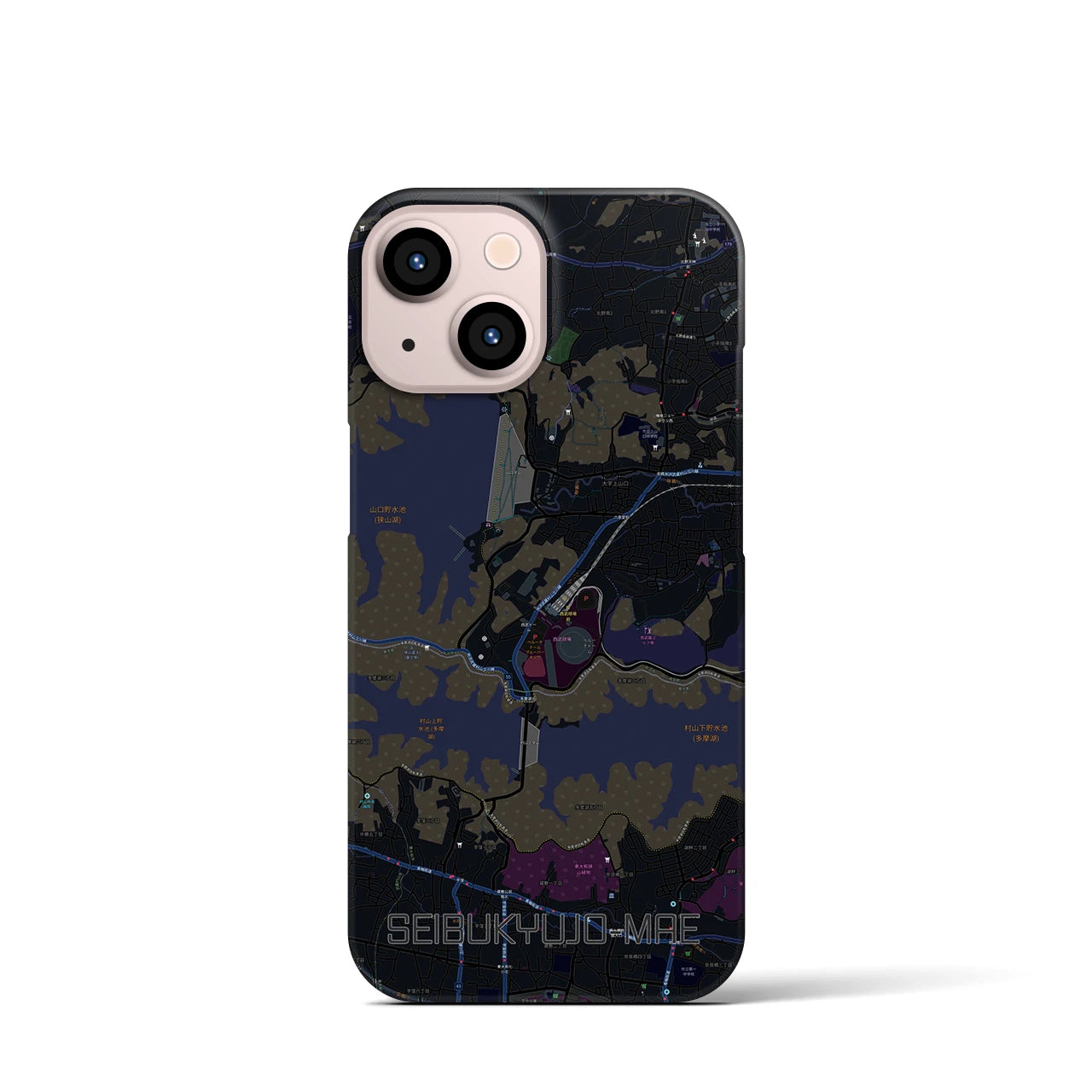 【西武球場前(埼玉県)】地図柄iPhoneケース(バックカバータイプ)