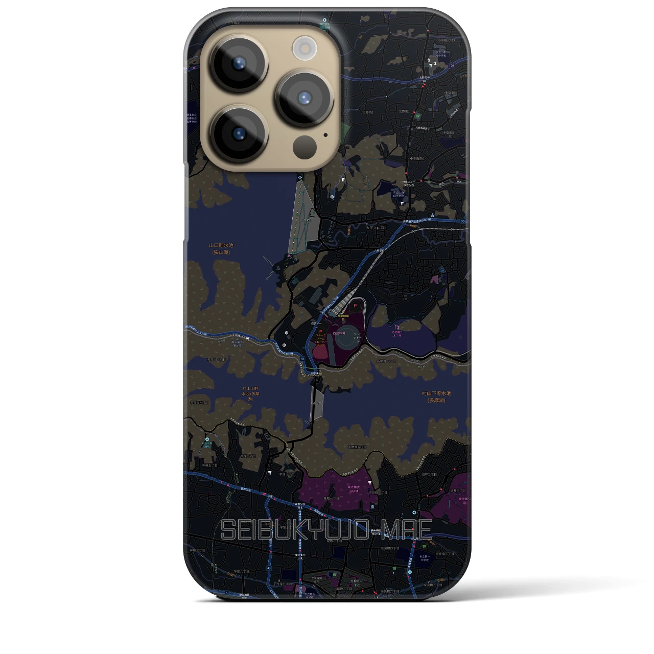 【西武球場前(埼玉県)】地図柄iPhoneケース(バックカバータイプ)