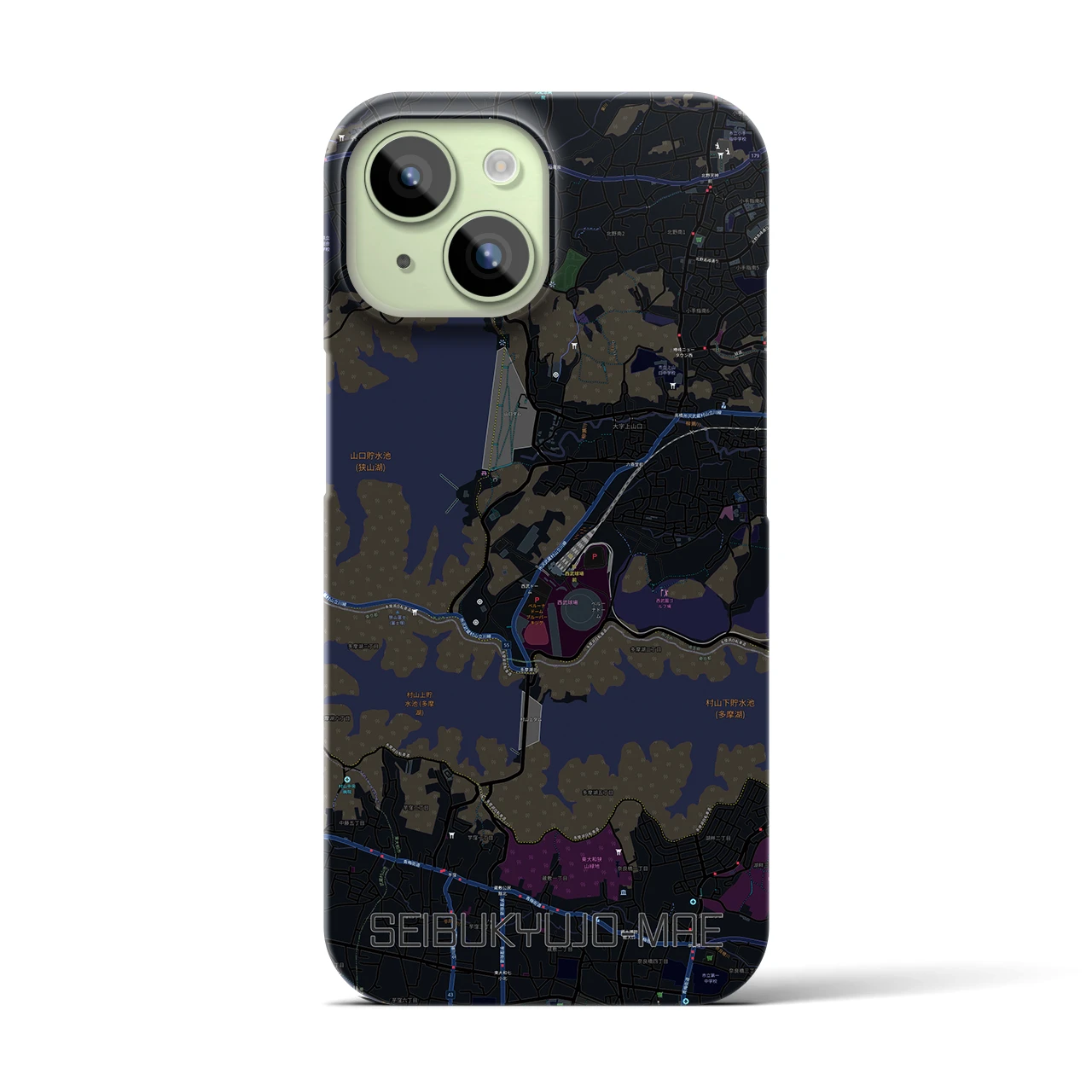 【西武球場前(埼玉県)】地図柄iPhoneケース(バックカバータイプ)