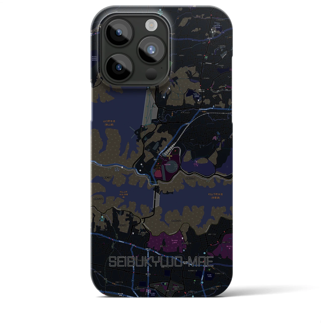 【西武球場前(埼玉県)】地図柄iPhoneケース(バックカバータイプ)