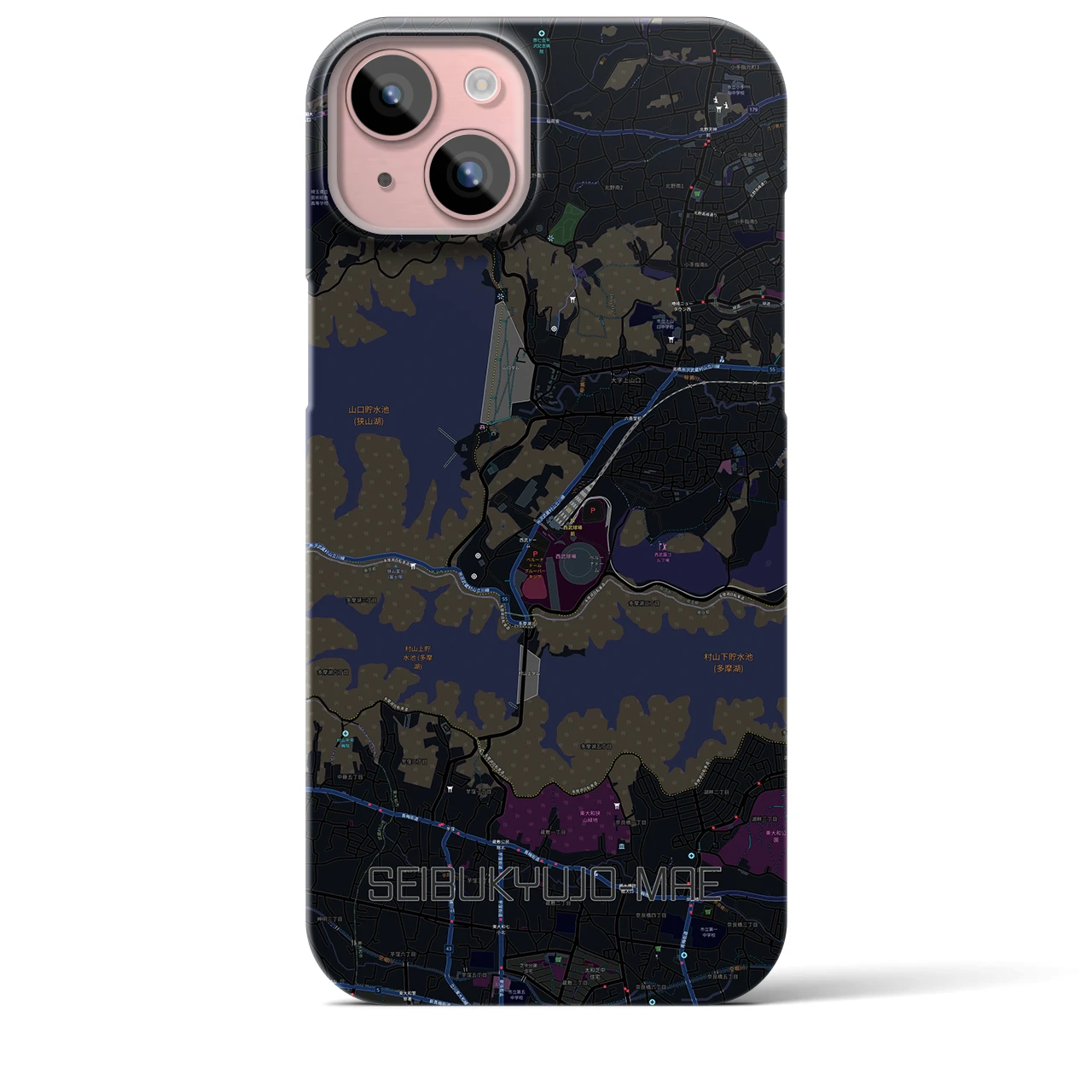 【西武球場前(埼玉県)】地図柄iPhoneケース(バックカバータイプ)